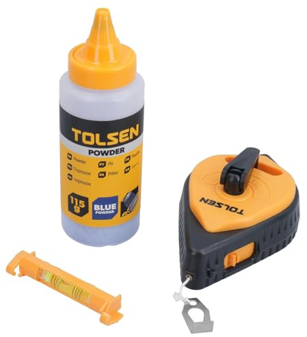 AB Tools 30 m lange Schnur für Baukreide, Ziegelschnur, Schnur mit blauer sichtbarer Kreide