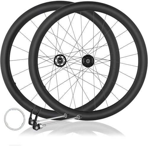 FURAHI 700C Rennrad Laufradsatz Carbon Fiber Felgenhöhe 38/44/50/60/85 mm Scheibenbremse Schnellspanner 100/135 mm für 8-11 Geschwindigkeit 24/24H,44mm