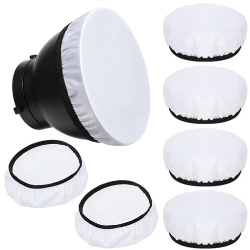 6pcs 7/18cm White Lamp Shade Diffuser,Light Diffuser,Soft Diffuser Lamp Cover,Great for Studio Strobe Reflectors, Video Shooting