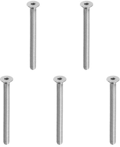 PATIKIL M8x85mm Flachkopf Senkschrauben mit Innensechskant Set, 5 Stück 6,8 Stärke 304 Edelstahl 18-8 Senkkopfschrauben mit Vollgewinde, Metrisch Flachkopfschrauben für Industrie Büro