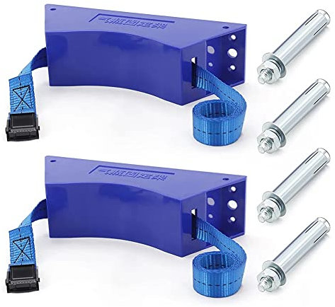 Support mural pour réservoir de propane – Bouteille de gaz ABS durable avec vis, bleu – 2 supports pour bouteille de gaz pour un rangement sécurisé dans votre maison