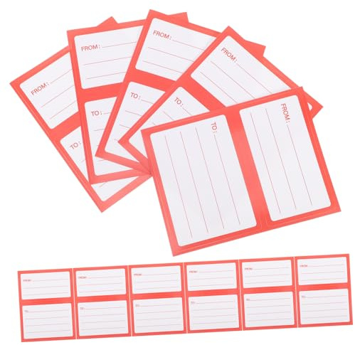 Rot Selbstklebende Versandetiketten zum Beschriften Papier 150 Stück | Leere Adressetiketten für Büro und Versandkartons, Klare Trennung, Viel Schreibfläche, Einfach zu Schreiben