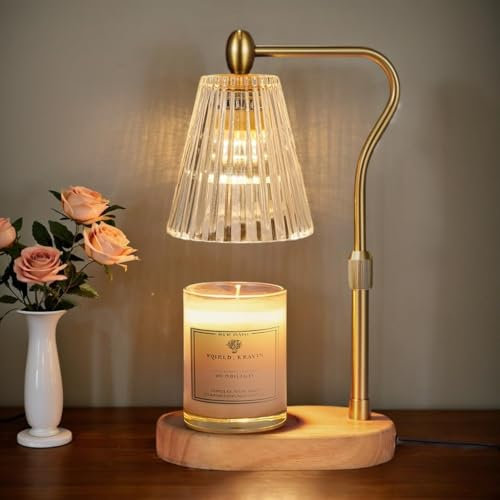 WUEAOA Candle Warmer Lamp, Timer and Dimmer Candle Lamp Warmer, Adjustable Height Electric Candle Warmer, Gift for Mom, Friend