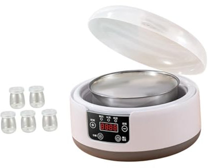 F Fityle Joghurtbereiter, 1,2 l, für den Haushalt, multifunktional, geräuscharm, DIY-Edelstahl-Innentopf, elektrische Joghurtmaschine für die Ladenküche