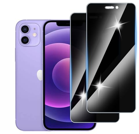 Hirshen [2 Stück] Sichtschutzfolie für iPhone 12 Mini Panzer Schutz Glas, Anti-Spähen Privatsphäre Schutzfolie, 9H Härte, Anti-Kratzer, Bläschenfrei,Anti-Spy