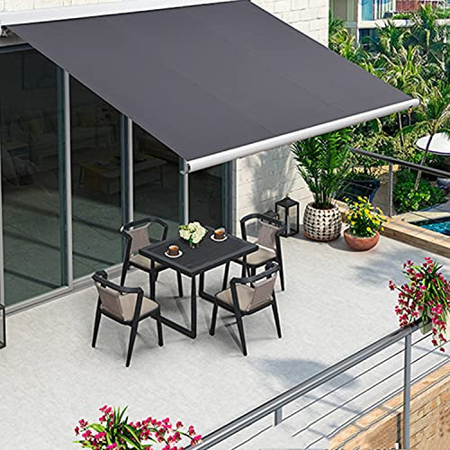 Patio Awning Canopy, Outdoor Manual Retractable Sunshade, Wall-Mounted Window Door Shelter Pergola, for Commercial/Home Waterproof & UV Resistant & Heat Resistant