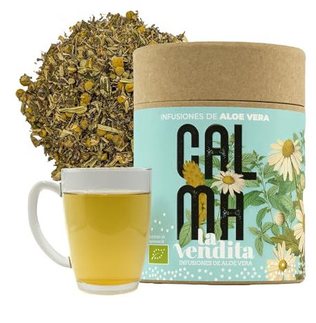 LA VENDITA Calma - Infusiones a Granel - Con Aloe Vera Ecológica, Melisa y Manzanilla - Relajación Natural y Sueño - 80 g