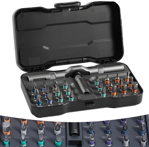24-in-1 Magnetisches Ratschen-Schraubendreher-Set, 2025 Upgrade, magnetisches Schraubendreher-Set, neue multifunktionale Ratsche, abnehmbarer T-Griff (1 Set)