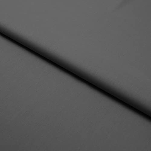 3 Meter Baumwollstoff Meterware Uni Linon - Einfarbiger Stoff, 100% Baumwolle, 150 cm breit – Weiche & Pflegeleichte Qualität – Für Bettwäsche, Bekleidung, Vorhänge, Tischdecken (Grau)