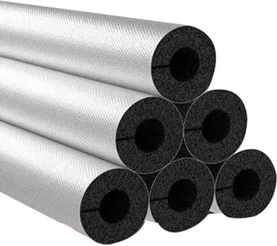 Selbstklebende Rohrisolierung, aluminiumfolie Schaumisolierrohr, für Kabelkanal und Außenwasserrohre, wasserdichte Rutschfest, ID 16-219mm(ID 22mm x TK30mm x L95cm)