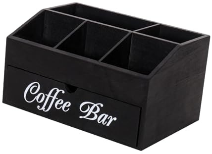 SiaBiced Organisateur de Café pour Plan de Travail, Panier Porte-capsules En Bois,