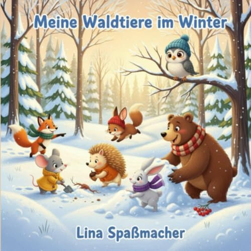 Meine Waldtiere im Winter: Freundschaft, Schnee und Futter suchen - einfaches Vorlesebuch mit Bildern für Kinder von 3–6 Jahren