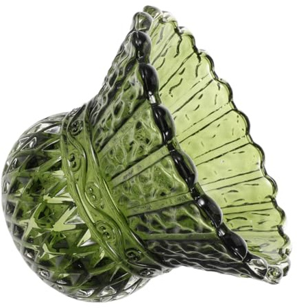 MUELODSIC Ersatz Lampenschirm aus Glas mit Gewelltem Rand und Karomuster Dekorativer Lampenschirm für Tischlampe Geeignet für Zuhause mit Weichem Licht und Retro Stil