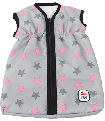 Bayer Chic 2000 Puppenschlafsack | Puppenkleidung | Sternchen Grau | Kuschliger Puppenschlafsack für Puppen bis 55 cm. Ideal für gemütliche Schlafenszeit-Rollenspiele. Modernes Sternchen-Design.