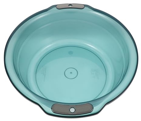 SOESFOUFU Bacinella Trasparente in Plastica Blu con Manici, Lavapiedi e Lavamani Rotonda, Design Semplice e Stile Moderno per Pediluvio e Lavaggio a Mano