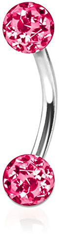 viva-adorno Piercing Banane Augenbrauenpiercing Multikristall Epoxy Zirkonia Ferido Kugeln Z356