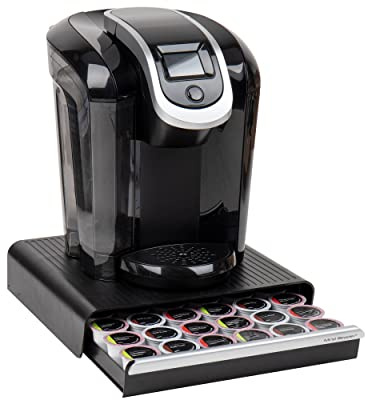 Mind Reader Single Serve Coffee Pod Drawer for 36 Pods, Countertop Organizer, Coffee Station Base, Black