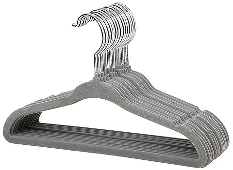 ManGotree Appendiabiti in Velluto per Bambini, Appendini per Bambini per Vestiti Risparmio di Spazio Antiscivolo, Confezione da 15 (Grigio)