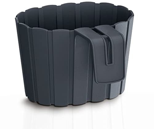Prosperplast Planteringskruka/blomkruka plast BOARDEE Basic svart 2,2 l – 19 x 21 x 13 cm