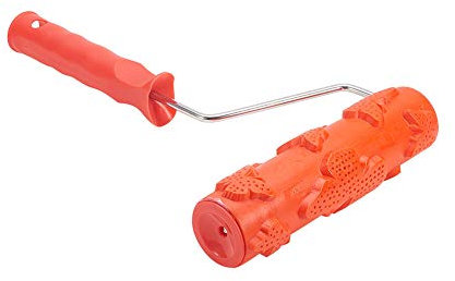 Utoolmart Home-Wand-Gummi-Farbroller, 175 mm, gemusterter Farbroller für Wanddekoration, Rissmuster, Malwalze, EG179T Holzmaserung, Malwalze, mit rotem Kunststoffgriff, 1 Stück