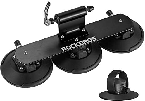 ROCKBROS Suction Bike Rack Car Roof Bike Rack Bicycle Carriers for Cars Roof Bicycle Holder Roof Mounted Quick Release Aluminium Alloy with Sucker