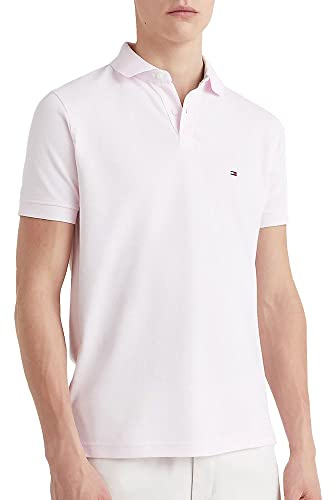 Tommy Hilfiger Men’s Short Sleeve 1985 Regular Fit Polo Shirt, Pink (Light Pink), L
