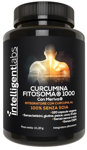 Intelligent Labs curcumina fitosoma Meriva 1000 mg | Integratore ad assorbimento avanzato con curcumina (con assorbimento migliorato del 2900% rispetto alla curcuma ordinaria) | 120 capsule vegetali