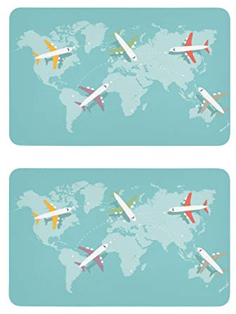Mnsruu Imanes decorativos para nevera, 2 unidades, diseño de mapamundi de dibujos animados