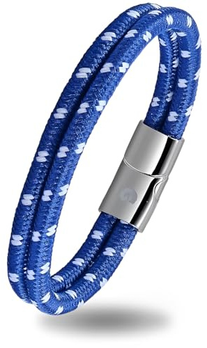 Pulsera náutica trenzada náutica con cierre magnético de cuerda, pulsera marítima surfista Galeara Noa, 175|185|195|205|215|225, tela