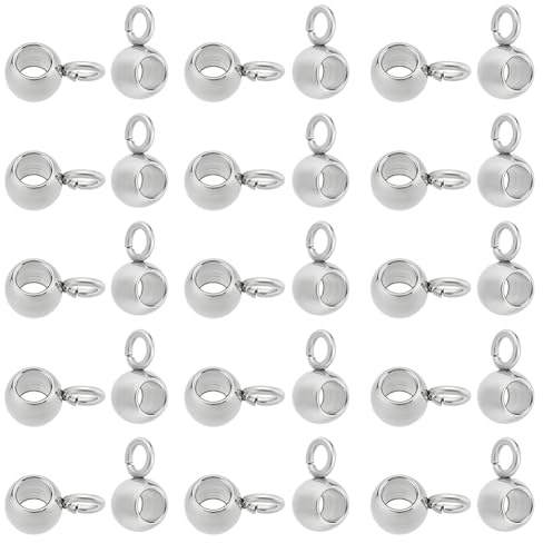 UNICRAFTALE Ca.100Stk Vakuumbeschichtung 304 Edelstahl Perlen mit 1.5mm Loch Runde Verbindungs Metall Anhänger 2mm Perlen für Armbänder Hängend Abstandsperlen Basteln Schmuckherstellung