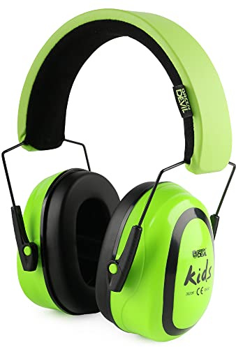 Kids/Toddler Ear Protection Safety Ear Muffs For Age 3-16 Noise Cancelling Headphones 27.4dB Kids Hearing Protection Earmuffs (Green)