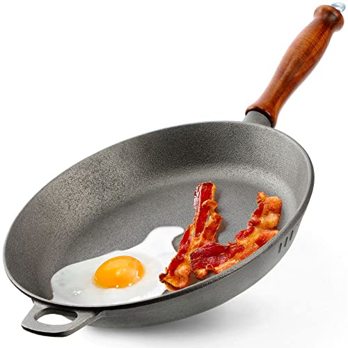 KADAX Gusseisenpfanne, Feuerpfanne, Induktion und Backöfen Bratpfanne, Steakpfanne aus Gusseisen, Bratpfanne mit Griff, Gusspfanne, Gusspfännchen (27,7 cm)