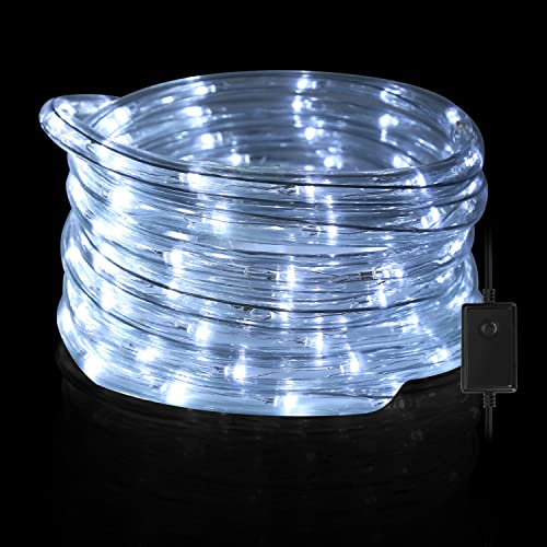 Ansobea Lichterschlauch Aussen10 Meter 240LEDs ，Lichtschlauch Außen Innen 8 Modi, Lichtschlauch für Weihnachten, Party. Wasserdicht Außenlichterkette-Weiß