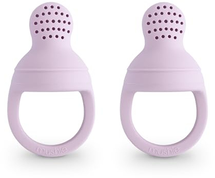 mushie Ciuccio in silicone per alimenti e frutta fresca per bambini | 6 mesi + (morbido lilla)