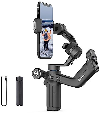 FeiyuTech SCORP Mini P [Offiziell] Smartphone-Gimbal-Stabilisator mit Zoom-Knopf, max. 520 g, integrierter Tragegriff, Vlogging-Stabilisator für alle iPhone/Android/Samsung Galaxy S21, YouTube und