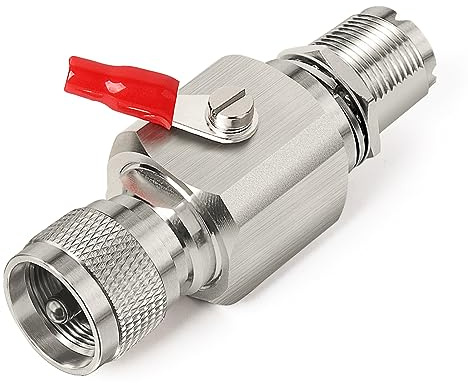 XRDS-RF UHF Lightning Arrestor PL-259 Lightning Surge Protector PL259 Plug (UHF Male) to SO239 Socket (UHF Female) Bulkhead Arrestor for CB Ham Two-Way Radio Base Antennas