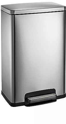 Tramontina 13 Gal Step Trash Can, Stainless Steel
