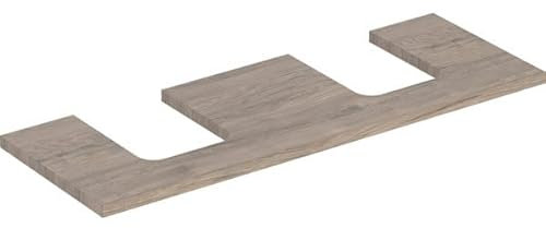 Placa de Lavabo Geberit One, de Doble Corte, para Lavabo de encimera en Forma de Cuenco, 135x3x47cm, 505.276.00.1; Color: Estructura de Madera de Nogal/melamina