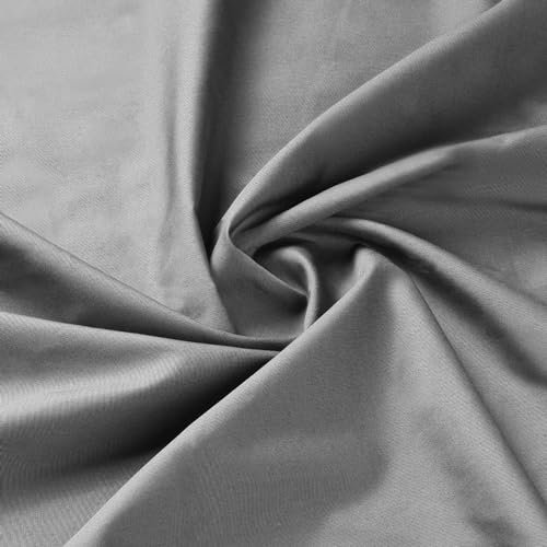 2 Meter Grau Baumwollstoff Meterware 57 Zoll Breit 125 GSM