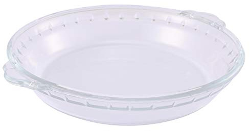 HELVES Plato de vidrio for pastel, plato hondo redondo de 8 pulgadas con asas for hornear pasteles y pasteles de queso (Color : Transparent, Size : 25.5X22 CM)
