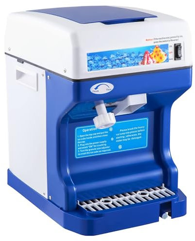 Broyeur À Glace Commercial 220 V, Machine À Cône De Neige Électrique 250 W, Capacité De Glace Pilée 120 Kg Par Heure, Vitesse De Rotation De 170 Tr/min Parfaite, Finesse De Glace Réglable, Pour La Mai