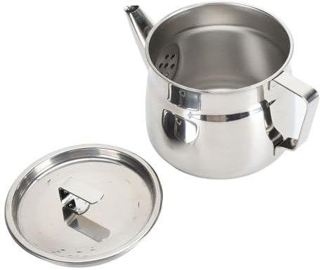 Recipiente para Grasa con Colador, Olla Colador de Aceite Recipiente de Almacenamiento de Grasa de Gran Apertura Espesado de Acero Inoxidable con Tapa para Cocinar Aceite para