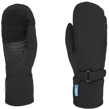 Level Jolie W Mitt - Manoplas de esquí para mujer con correa ajustable, guantes térmicos de invierno impermeables y transpirables con puño de piel, ropa de nieve para mujer esquí y snowboard, 1 par,