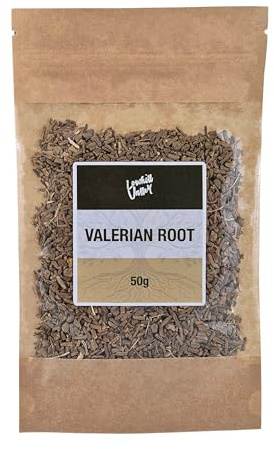 Lowhill Valley Valerian Root - Cut and Dried Valeriana Officinalis - Loose-Leaf Herbal Tea - for Relaxation & Restful Sleep - Calming Earthy Flavour - 100% Natural - 50g