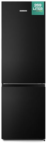 Heinrich´s Kühlgefrierkombination 269 Liter, Kühlvolumen 198L, Gefrierfach 71L,LED Beleuchtung,Kühlschrank Türanschlag wechselbar, leise 39dB,große Tiefkühlboxen, 7 Temperaturstufen, (schwarz-inox)