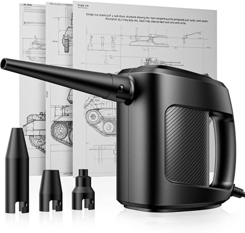 Elektrische Staubgebläse,75mph Luftstrom Druckluftspray für pc, Elektronik & Haushaltsreinigung,[Rüstungsästhetik] Compressed Air Duster Alternativen zu Druckluft