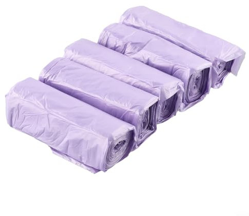 Paquete de 5 bolsas de basura ecológicas, diseñadas para aventuras de campamento y esfuerzos de limpieza del hogar (morado)
