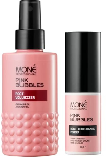 MONÉ Professional - Pack Volume & Brillance - Poudre Scintillante Vanille 8 g + Spray Racines Root Volumizer 150 ml - Brillance Naturelle et Subtile