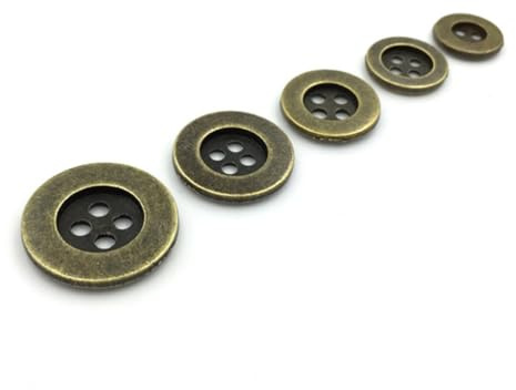 Whakano 10 Stück Metall Knöpfe 4 Loch Knoepfe Breite Knöpfe zum Annähen Krempe,Ersatz Bastelknopf Knoepfe Hosenknopf Knoepfe zum Annähen,für Kleidern,Blusen,Handwerk,DIY,Handtasche,Bronze,25mm