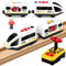Starvortex Electric Train Set, Motorised Battery Trains for Brio Accessories Wooden Track, Remote Control Train Compatible with Brio Thomas Railway, Trains Set for 3 Year Old Boys Kids, Toddlers